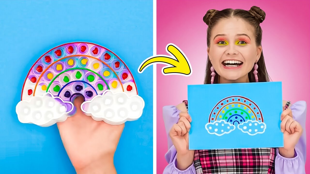 PRIMUL CARE TERMINĂ ȘCOALA DE ARTE C&Acirc;ȘTIGĂ || Idei DIY de Meșteșuguri Colorate și Artă 123 GO SCHOOL