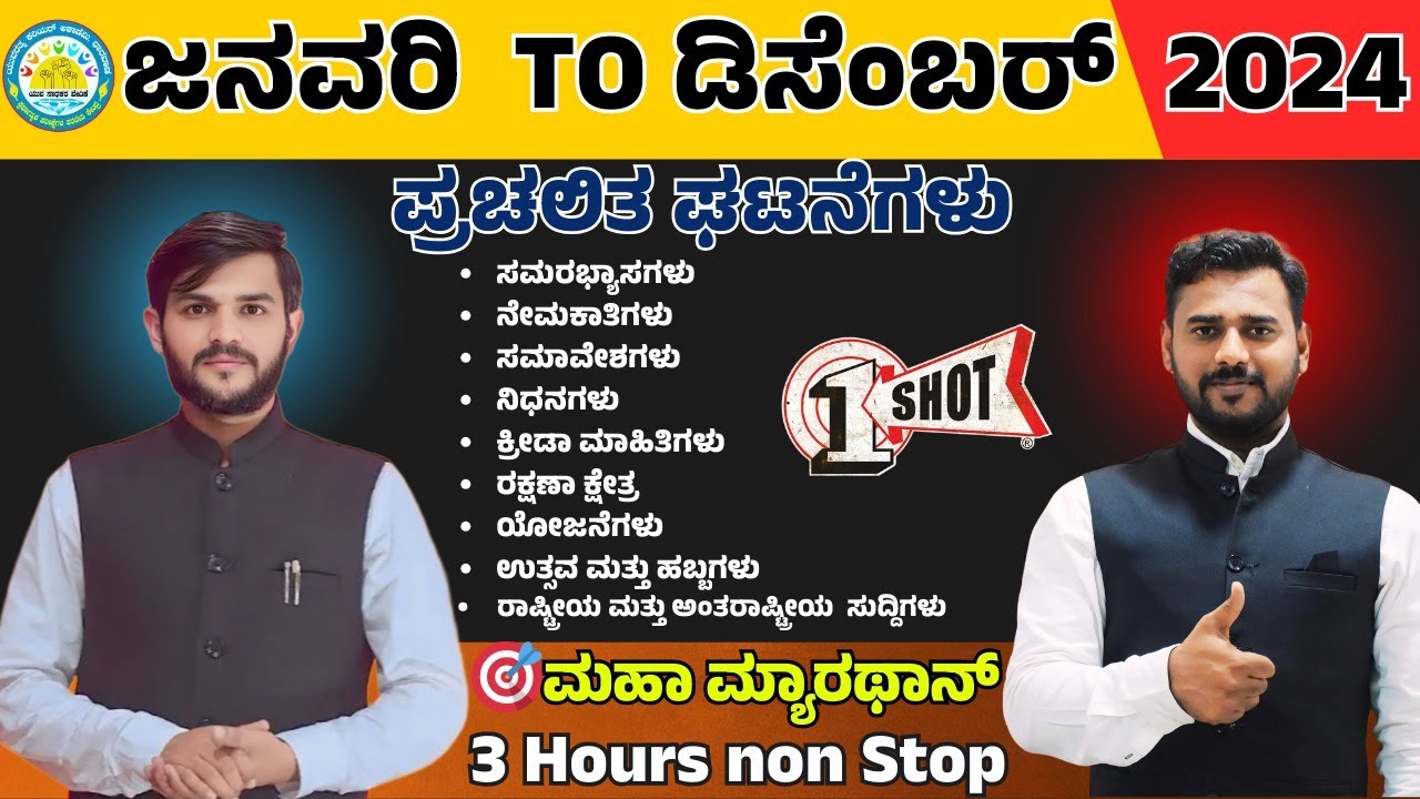 Last 12 months Current affairs  || January To December 2024 || by janakatti sir & bapu sir