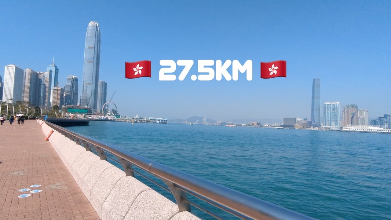 Running the new Hong Kong Island promenade!