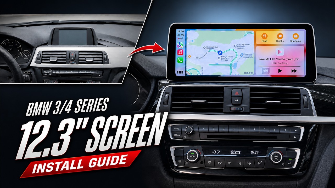 BMW F30 Android Screen Display 12.3| OEM Radio Upgrade Install DIY | BMW 3/4 series F30 F32 | Ugode