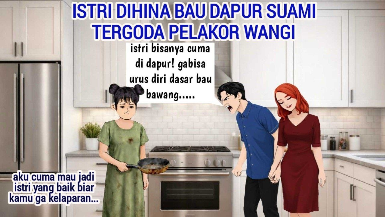 ISTRI DIHINA BAU DAPUR SUAMI TERGODA PELAKOR WANGI