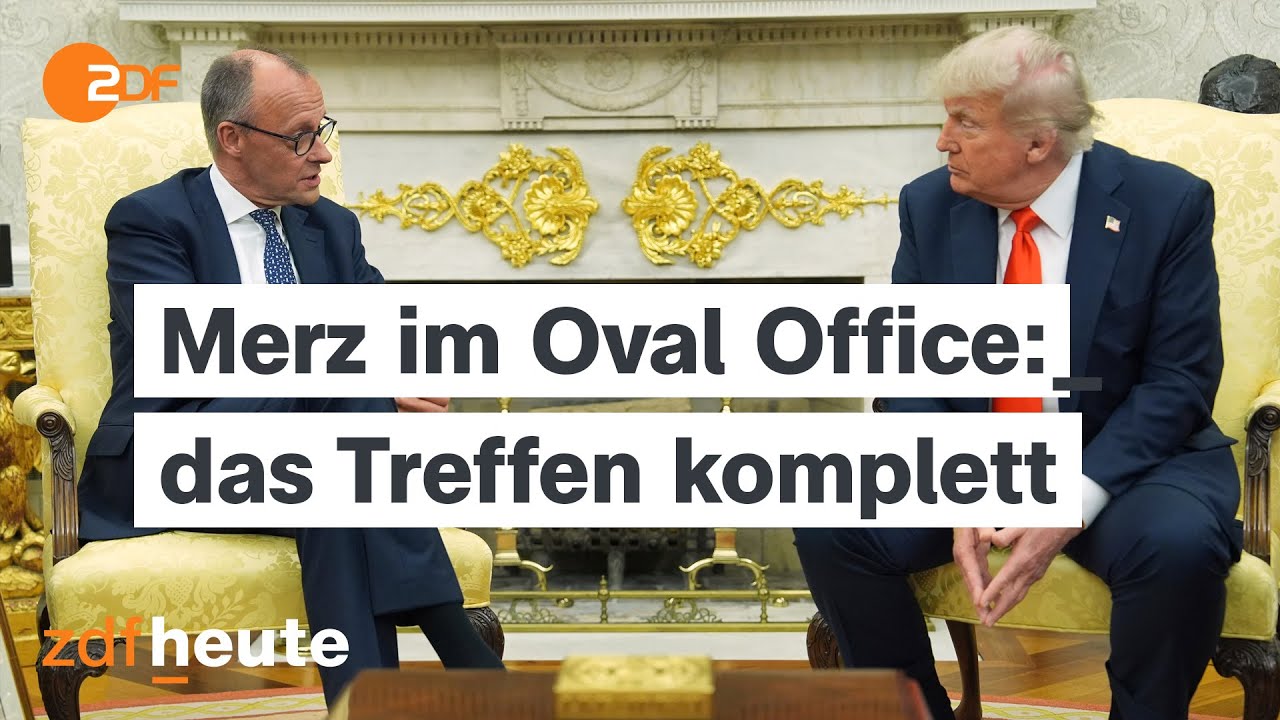 Kanzler Merz bei US-Pr&auml;sident Trump: Das komplette Treffen im Wei&szlig;en Haus | ZDFheute Live