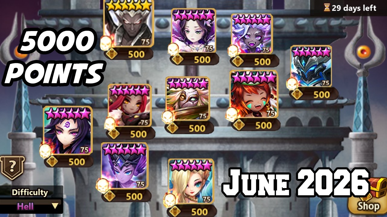 TOA Hell Stage 1-10 (5000 Point) June 2026 - Summoners War