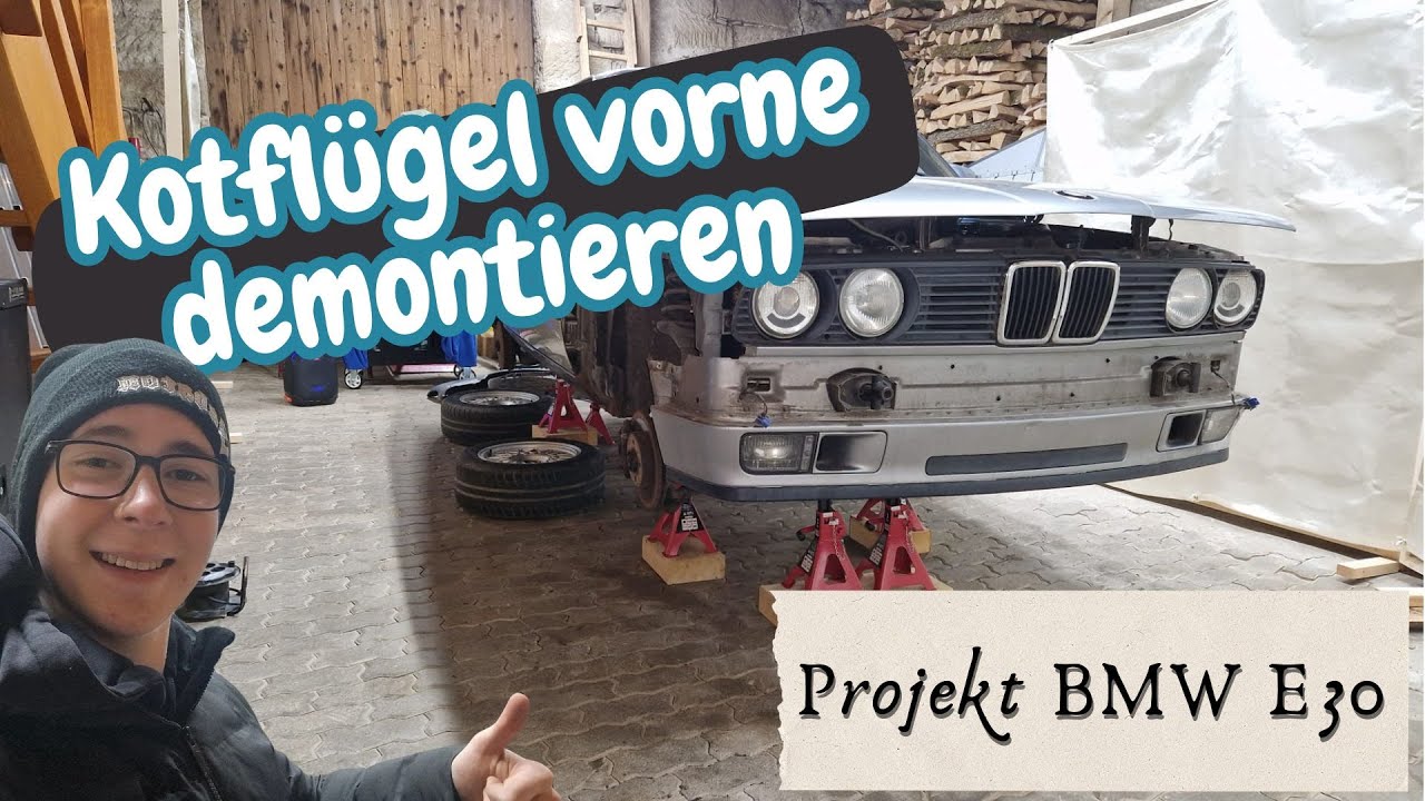 Kotflügel vorne und Räder demontieren | Projekt BMW E30