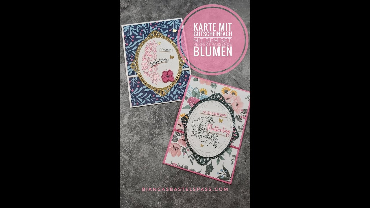 Tutorial:  Karte mit Gutscheinfach -  Stampin'Up! - perfekt passende Blumen - Tipps