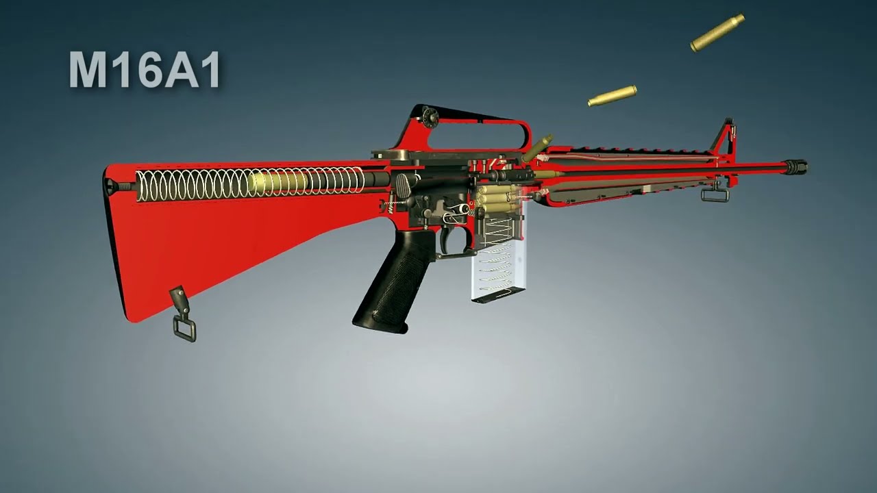 M16 A1 Assault rifle. How it works | 3dGun