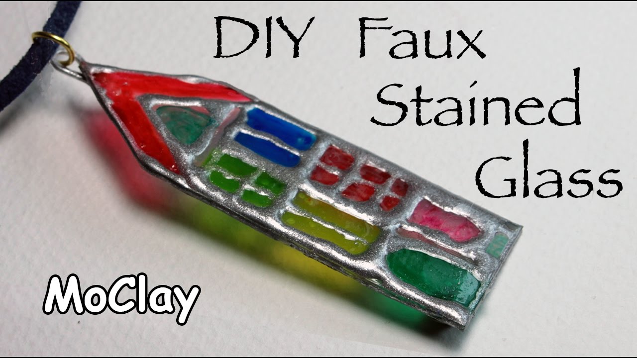 DIY Faux stained glass pendant