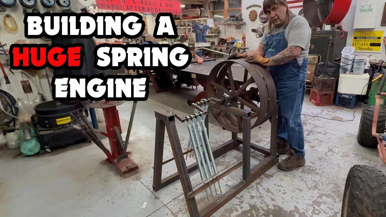 Building A HUGE Flywheel Spring Engine (Free Energy?!)