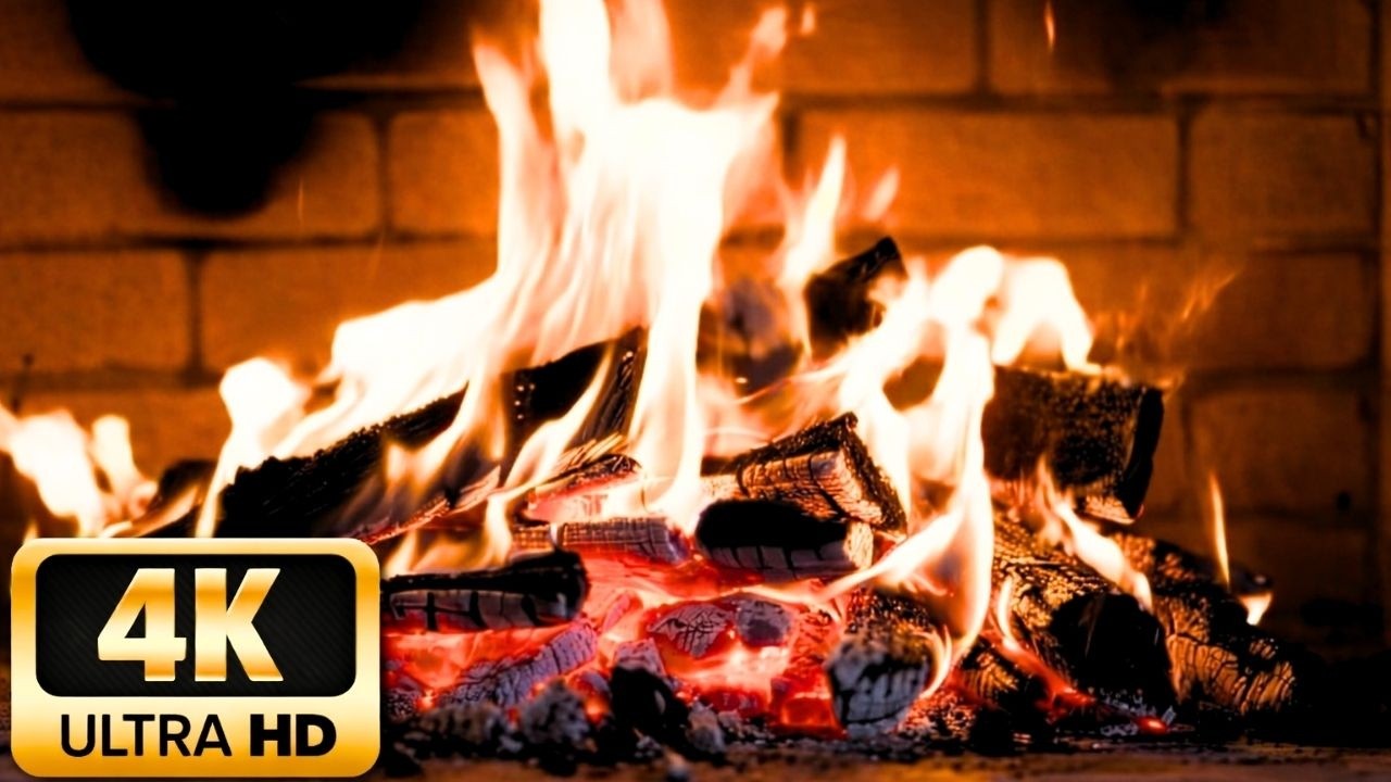 10 Hours Crackling Fire Sounds | 4K Fireplace Ambience – No Ads