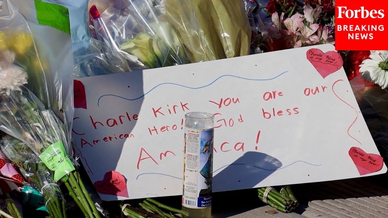 Memorial To Charlie Kirk Placed Outside Turning Points USA Headquarters In Phoenix, Arizona