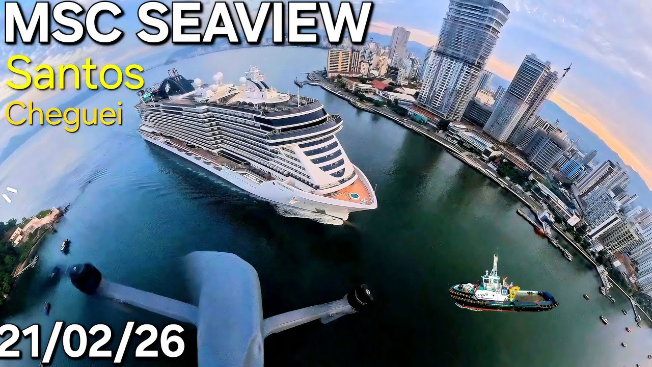 MSC SEAVIEW cruzeiro navio ship 21/02/26  Santos Buzios Salvador @cruzeiros2025 #insta360   maior