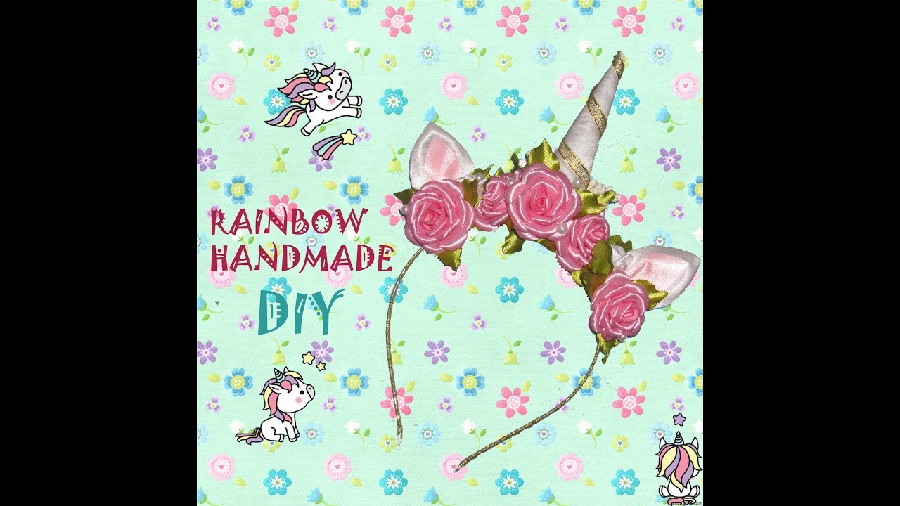 DIY: Ободок единорога с розами и жемчугом/ Tiara of unicorn with roses and perls