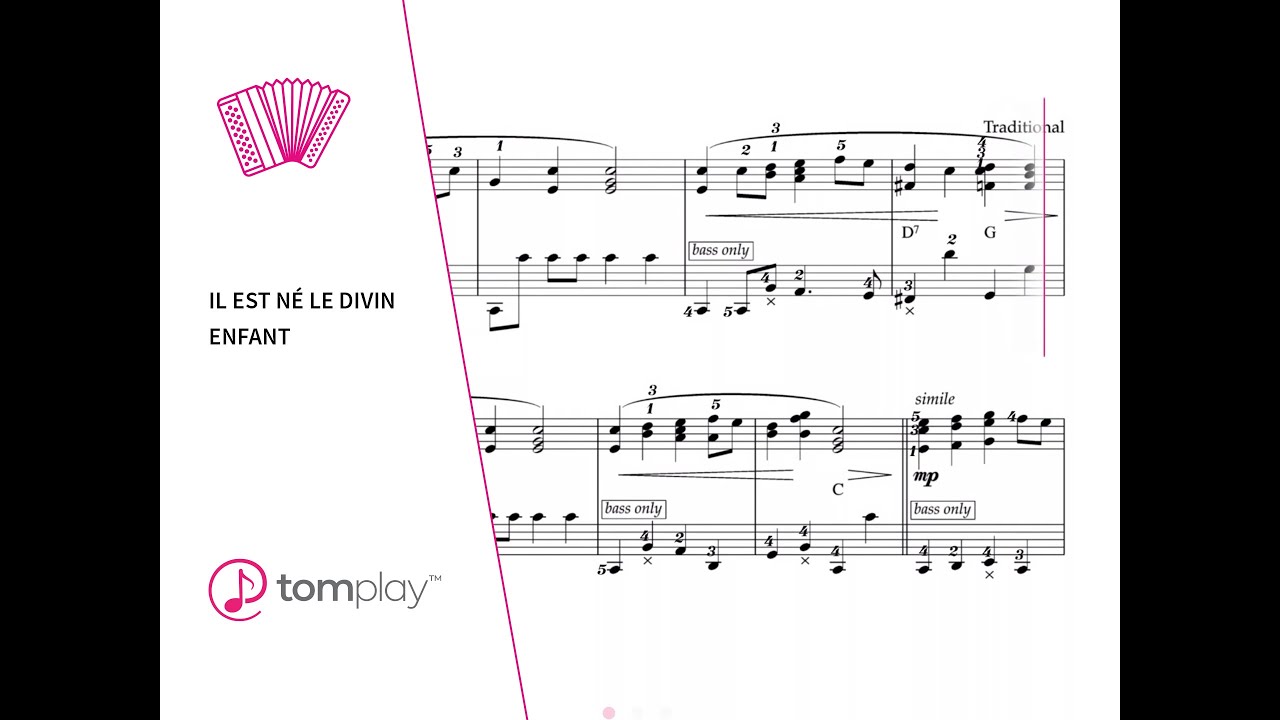 Il est né le divin enfant - Accordion Sheet Music 🎼
