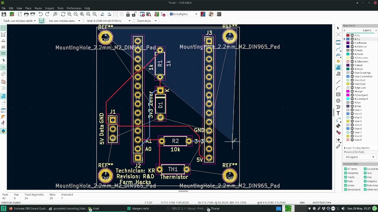 KiCad 6: Плоскость основания (заполненная зона)