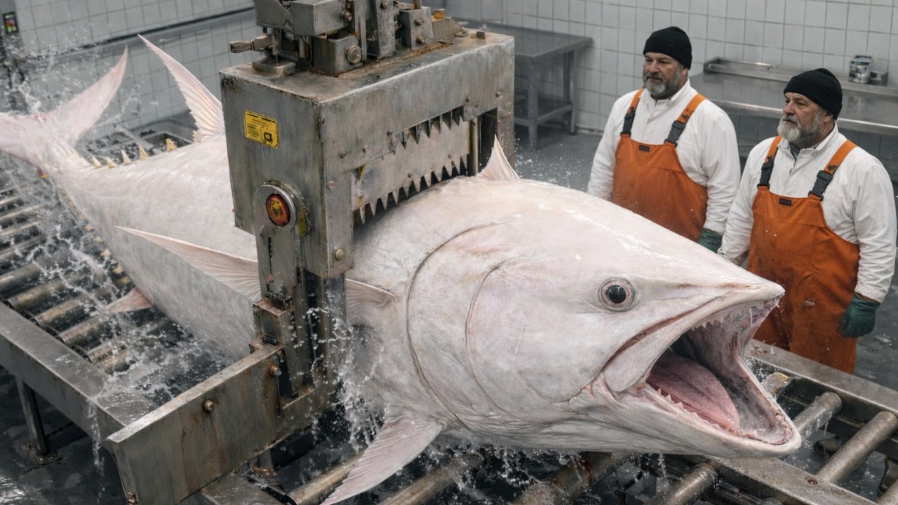 Inside the Albino Blue Fin Tuna Factory From Albino Bluefin To Delicious Seared Tuna (Full Process)