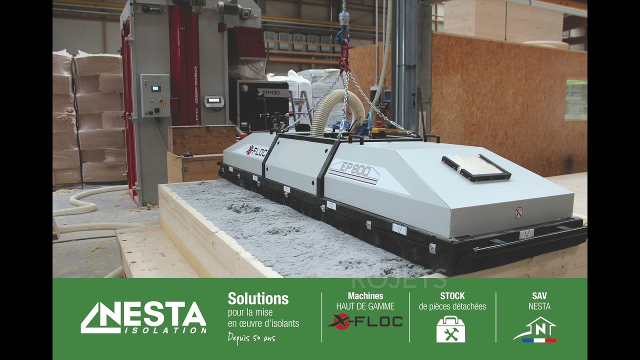 Insufflation industrielle pour préfabrication de Maisons à Ossature Bois