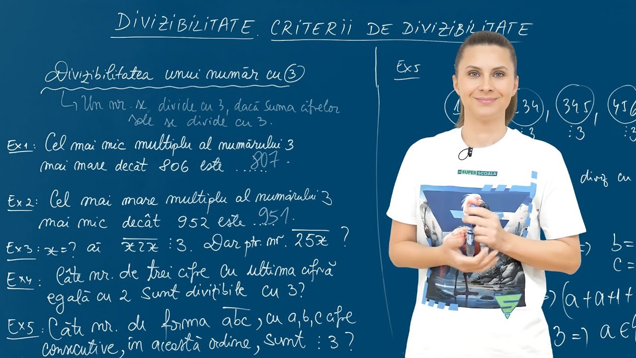 Criterii de divizibilitate cu 3 - Matematica - Clasa a V-a