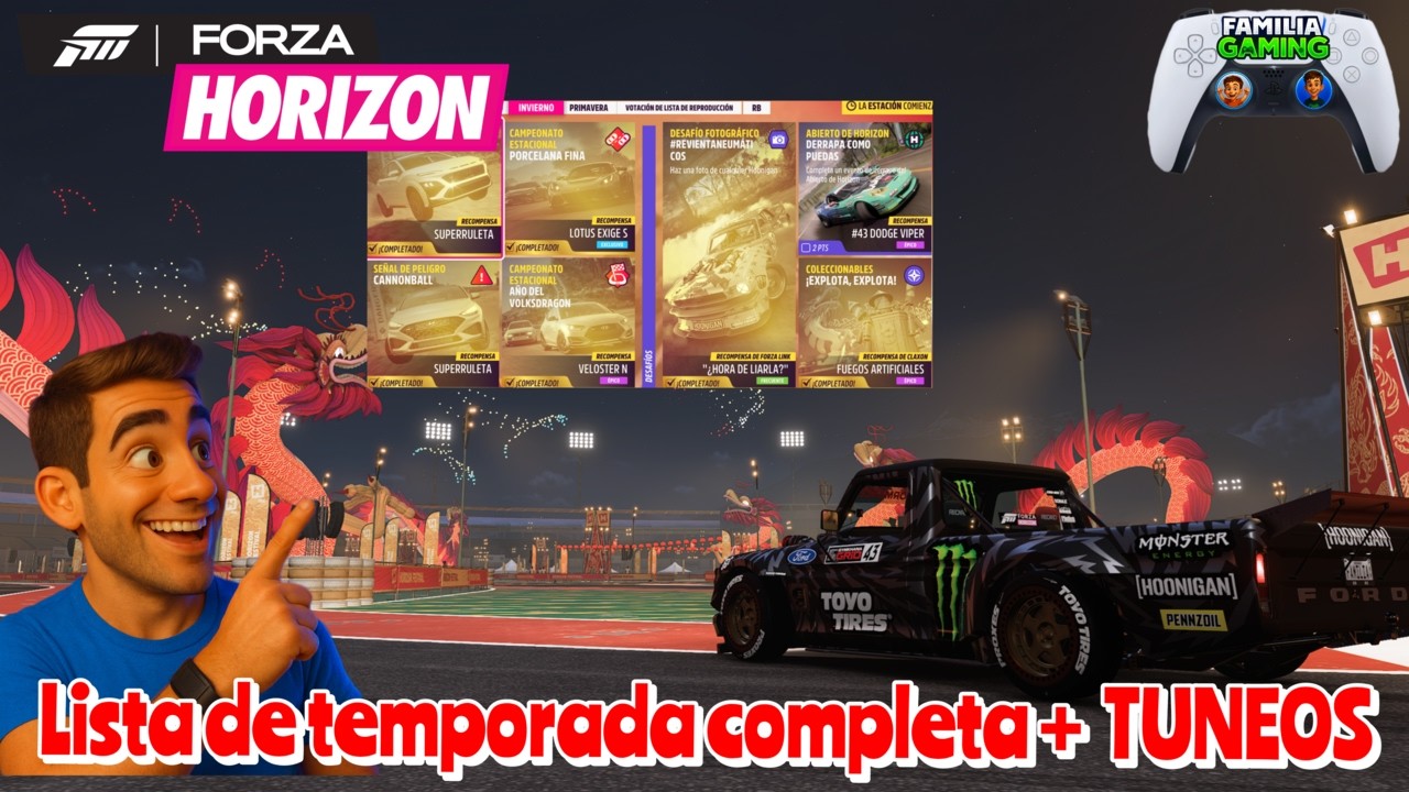 FH5 🚗Temporada completa INVIERNO 🚙más tuneos , guia tutorial PS5, playlist ,lista de temporada FORZA