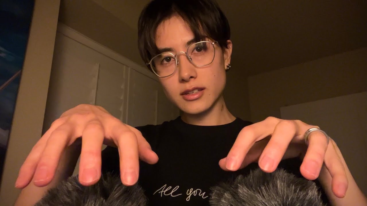 Can you stand the anticipation? ASMR (tapping, fuzzy mic cover, clothings sounds, visuals)