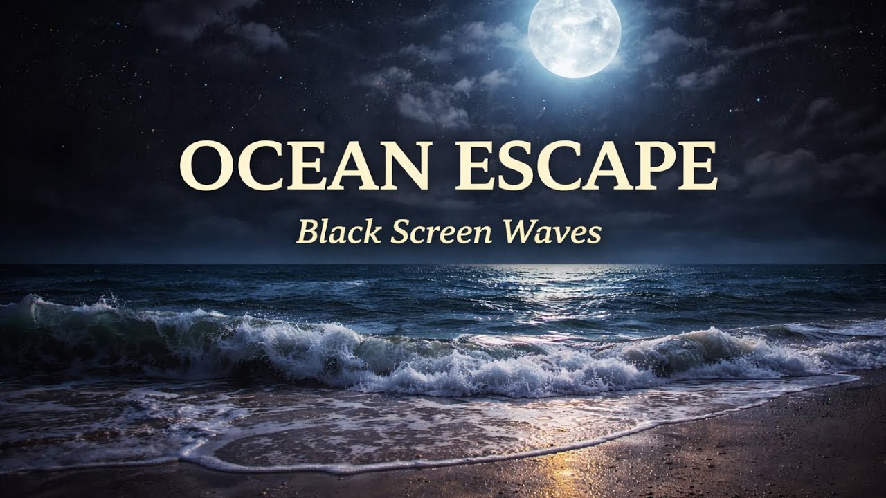 Gentle Beach Waves for Sleep 🌊 | Black Screen Ocean Sounds | 1 Hour