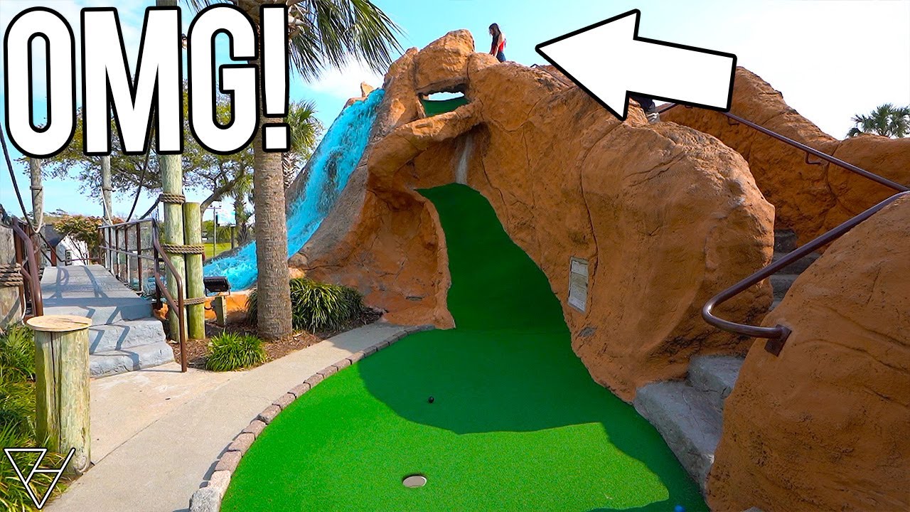 Epic Mini Golf Hole In One And Crazy Bounces!