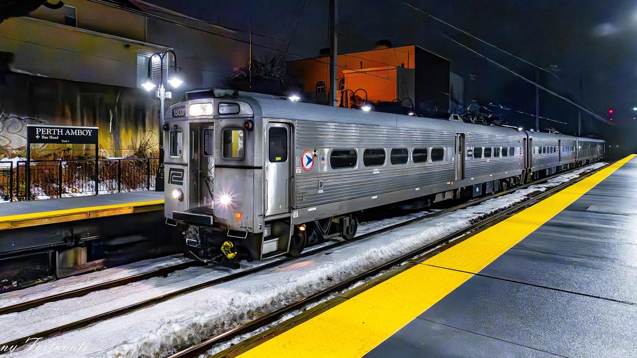Full HD 60FPS: NJ Transit Penn Central Arrow IIIs Lead NJCL Train 3515 in Perth Amboy 2/18/26