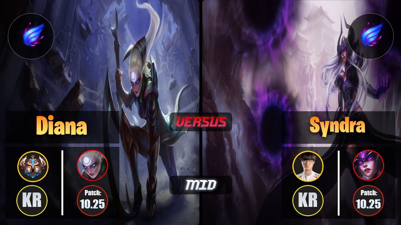 Challenger DIANA [Phase Rush] (Mid) VS Faker SYNDRA - Challenger KR Patch 10.25