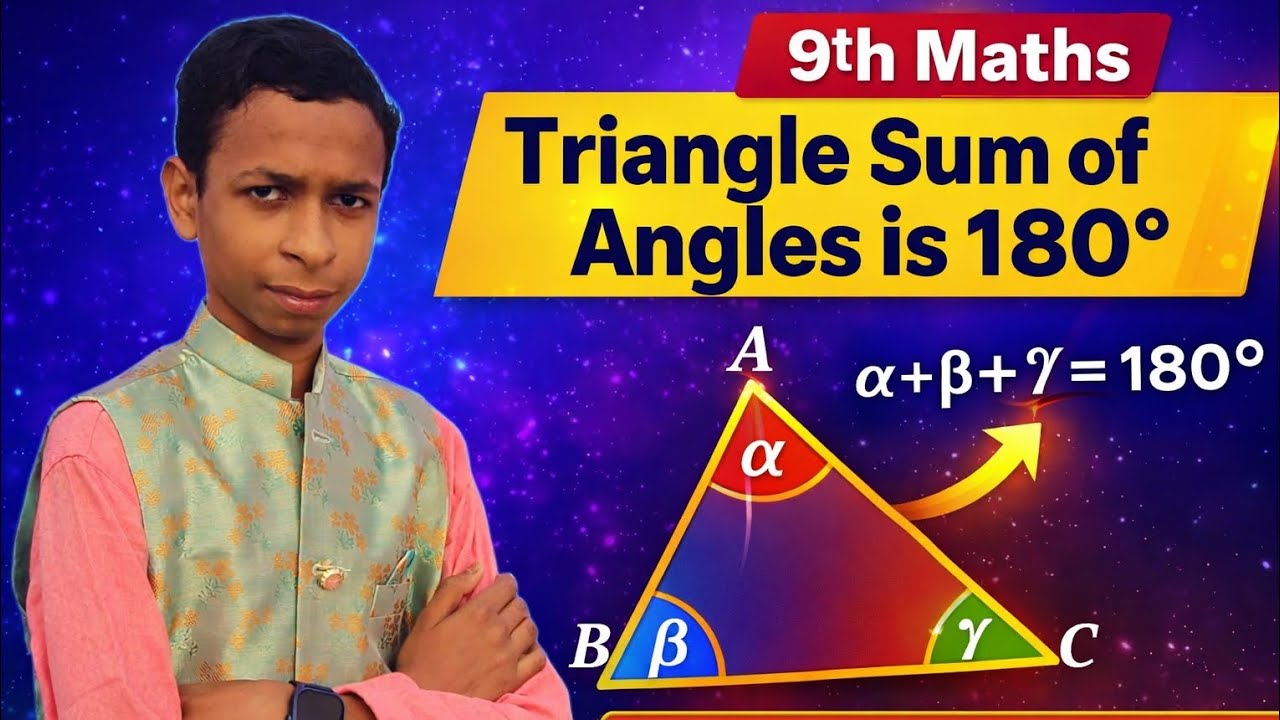Theorem: Sum of Angles of a Triangle is 180° | Full Proof | 9th Maths #viral #trending #motivation 