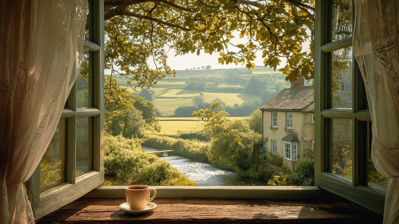 Morning Piano by the River 🌿A quiet playlist for slow mornings | Reading, Focus & Inner Calm