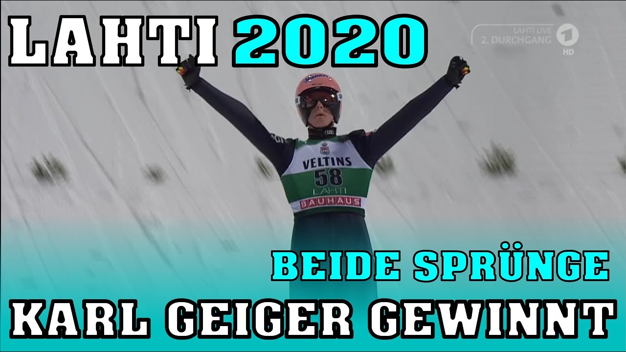 Skispringen: Karl Geiger gewinnt zweites Einzelspringen in Lahti (beide Spr&uuml;nge)