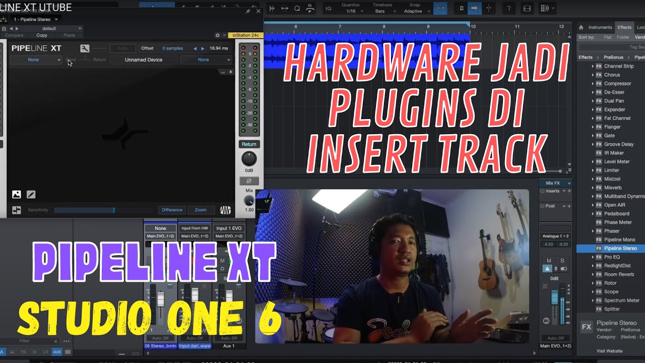 PIPELINE XT, Cara mudah buat external prosesor/hardware jadi plugins di insert track DAW
