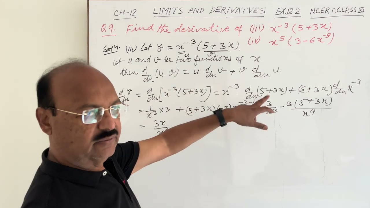 Производные. Упражнение 12.2, вопрос 9. Найдите производную (iii) x^(-3) (5+3x) (iv) x^5 [3-6x^(-9)]