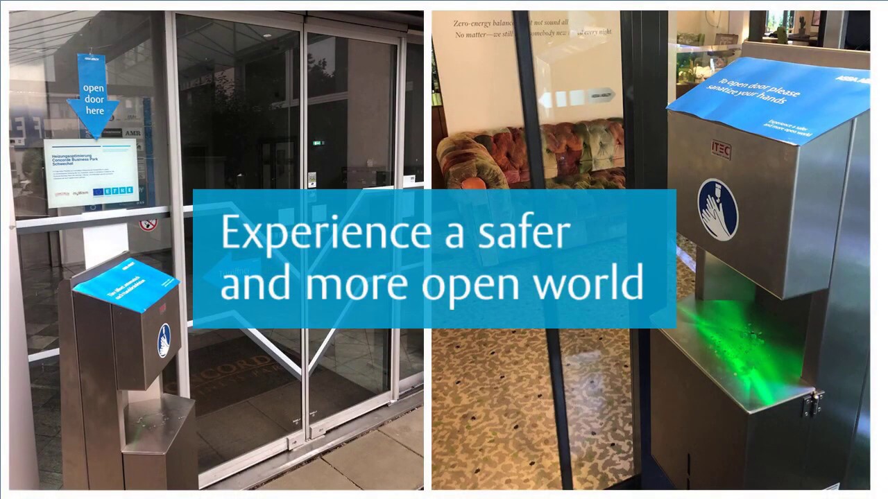 ASSA ABLOY T&uuml;rsysteme mit Desinfektionsmittelspender &ndash; eine hygienische und sichere Kombination
