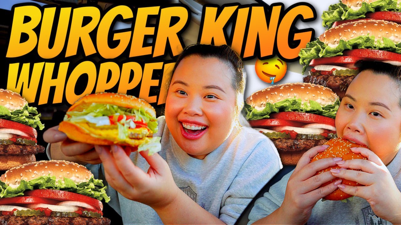 Burger King WHOPPER Burger Mukbang (I'm OBSESSED) 먹방 Eating Show! + New Fiery Buffalo Crispy Wrap!