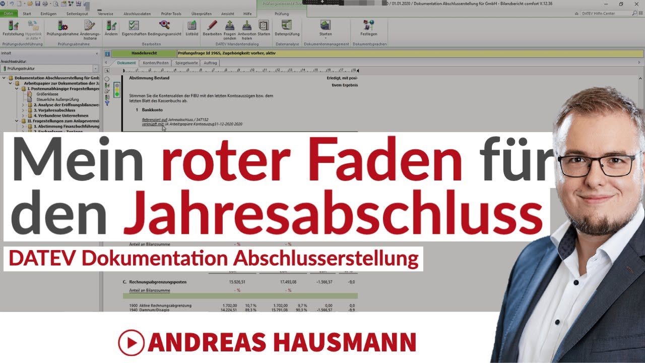 Der rote Faden für deinen DATEV Jahresabschluss - DATEV Dokumentation Abschlusserstellung