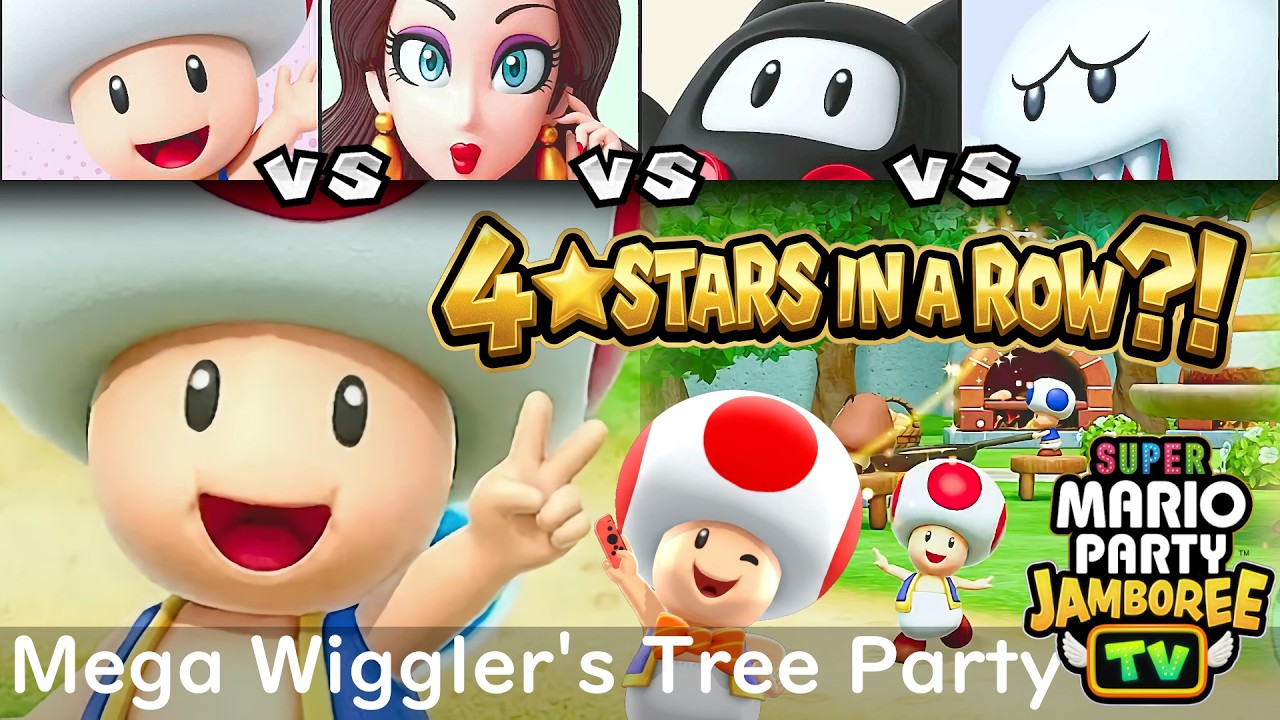 Super Mario Party Jamboree TV Toad vs Pauline vs Ninji vs Boo in Mega Wiggler's Tree Party