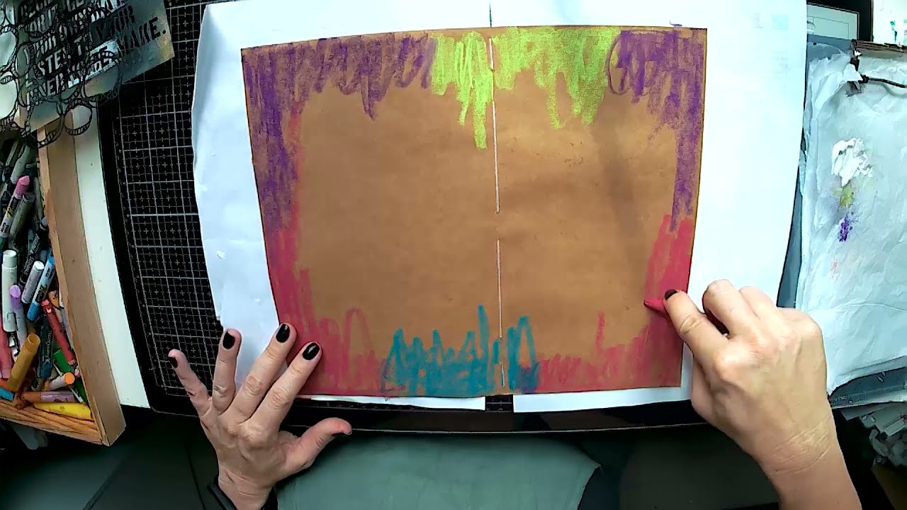Tuto art journal - les crayons aquarellable