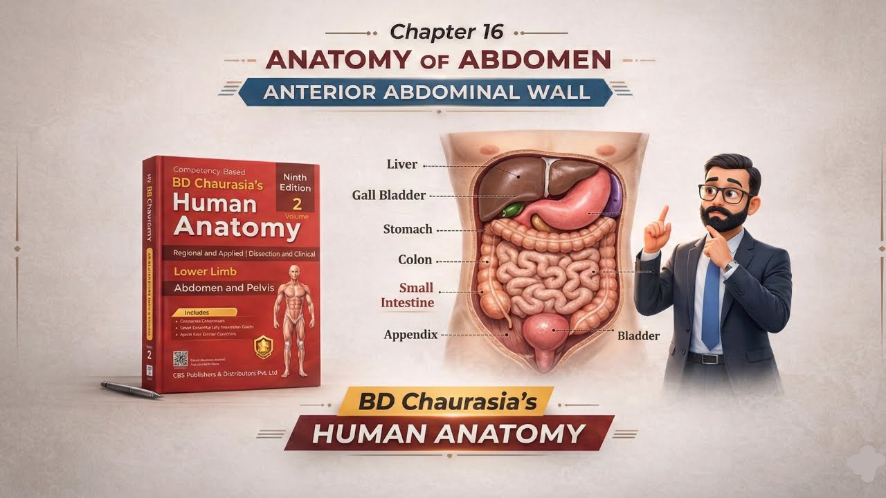 CHAPTER -16  Anterior Abdominal Wall (Part-1) || ABDOMEN AND PELVIS ANATOMY