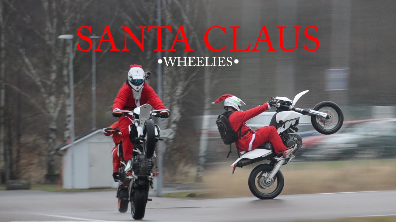 Supermoto Christmas | Santa Claus Doing Wheelies On Motorcycles! [NTK EDIT]