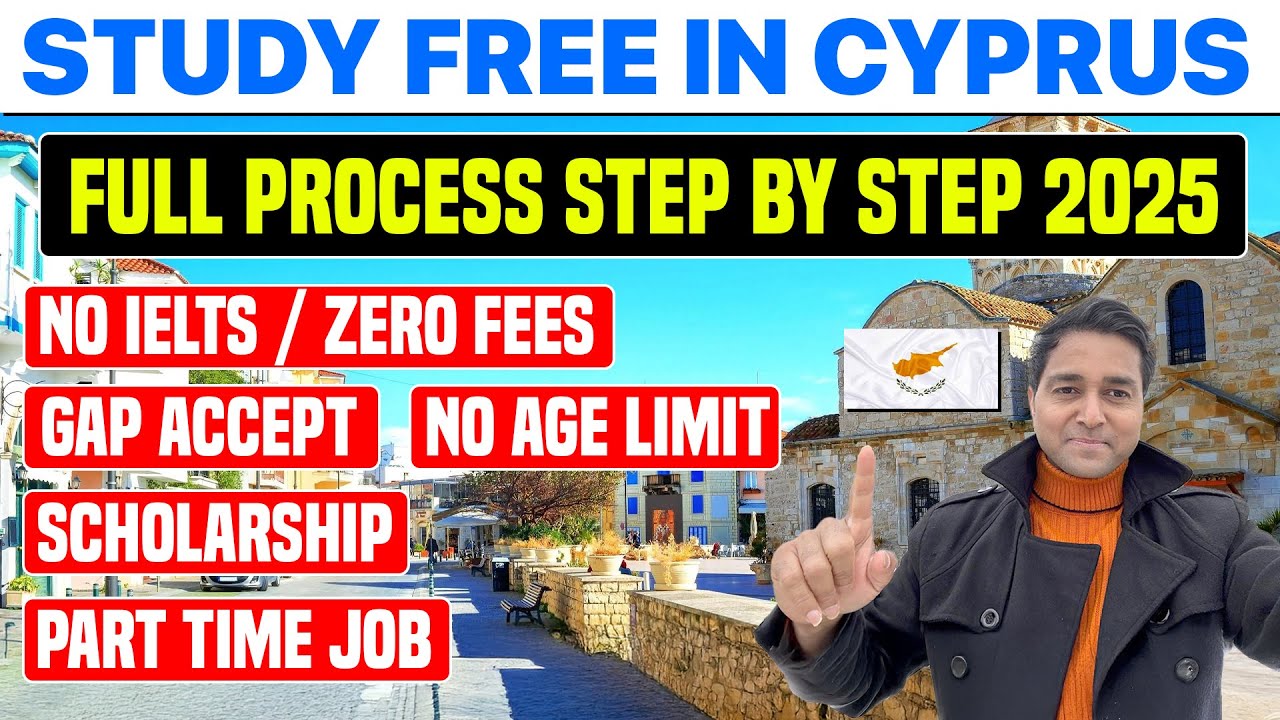 Study Free in Cyprus | Full Process step by step 2025 | No Ielts /zero fees/Gap accept/Part Time Job