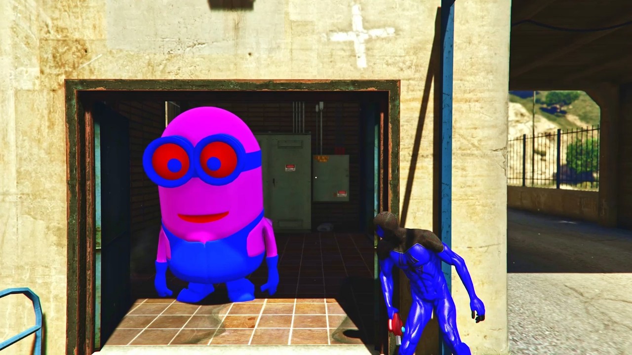 Spiderman vs Pink Minion Funny Epic Ragdoll GTA 5 Eps.38