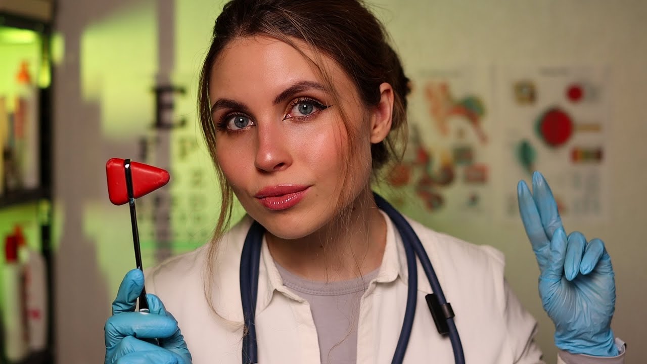 ASMR Extremely Detailed Cranial Nerve Exam,Hearing Test,Eye Exam | Full Body Medical Roleplay