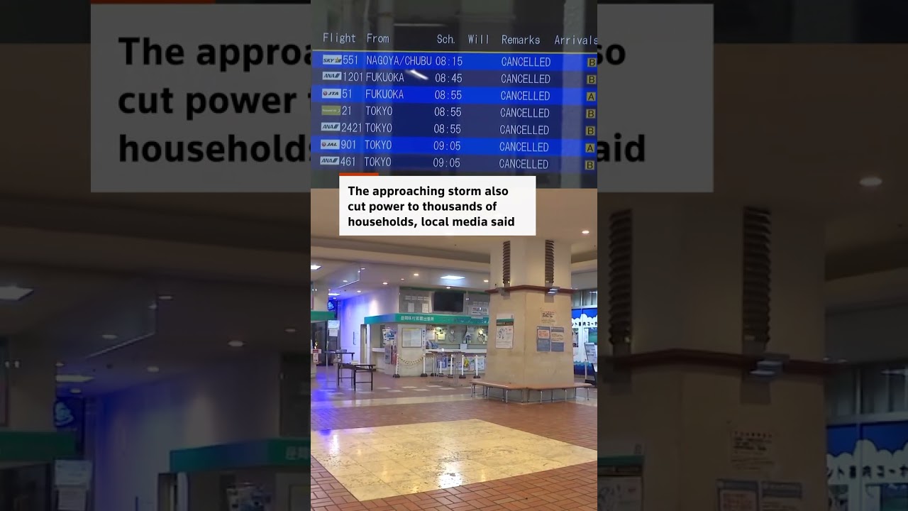 Severe tropical storm off Japan disrupts flights and ferries