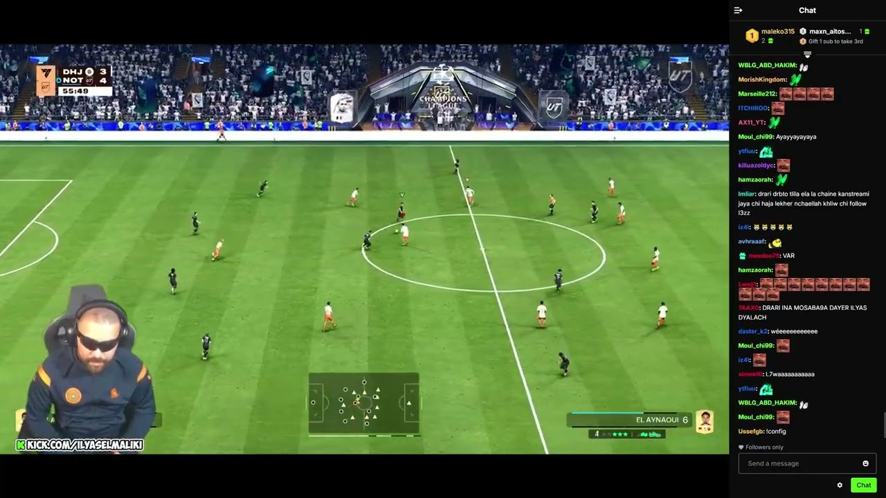 ilyas elmaliki live fifa match cha3l