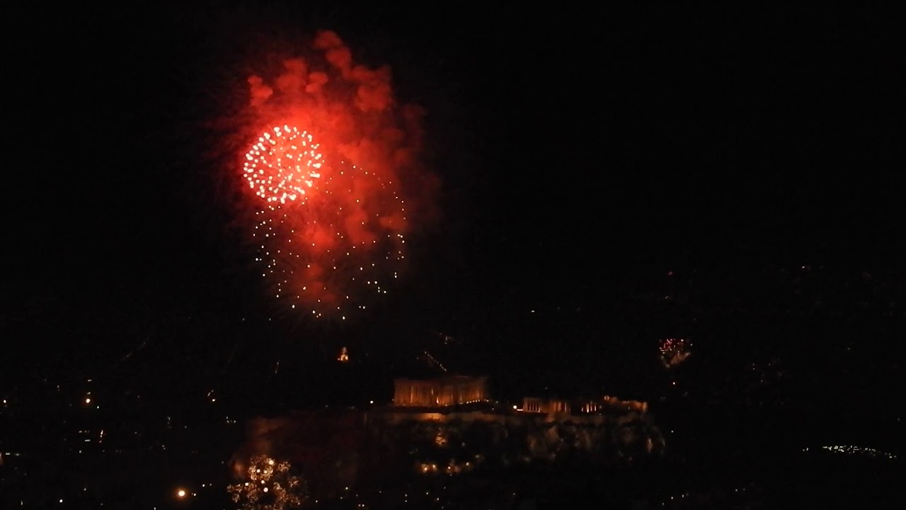Greece,Fireworks ,Athens ,Likavitos 2017-2018 Full HD