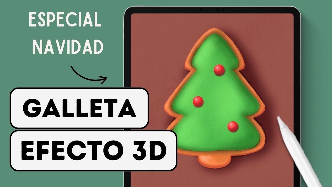Dibuja galletas navideñas en 3D | Tutorial completo Procreate