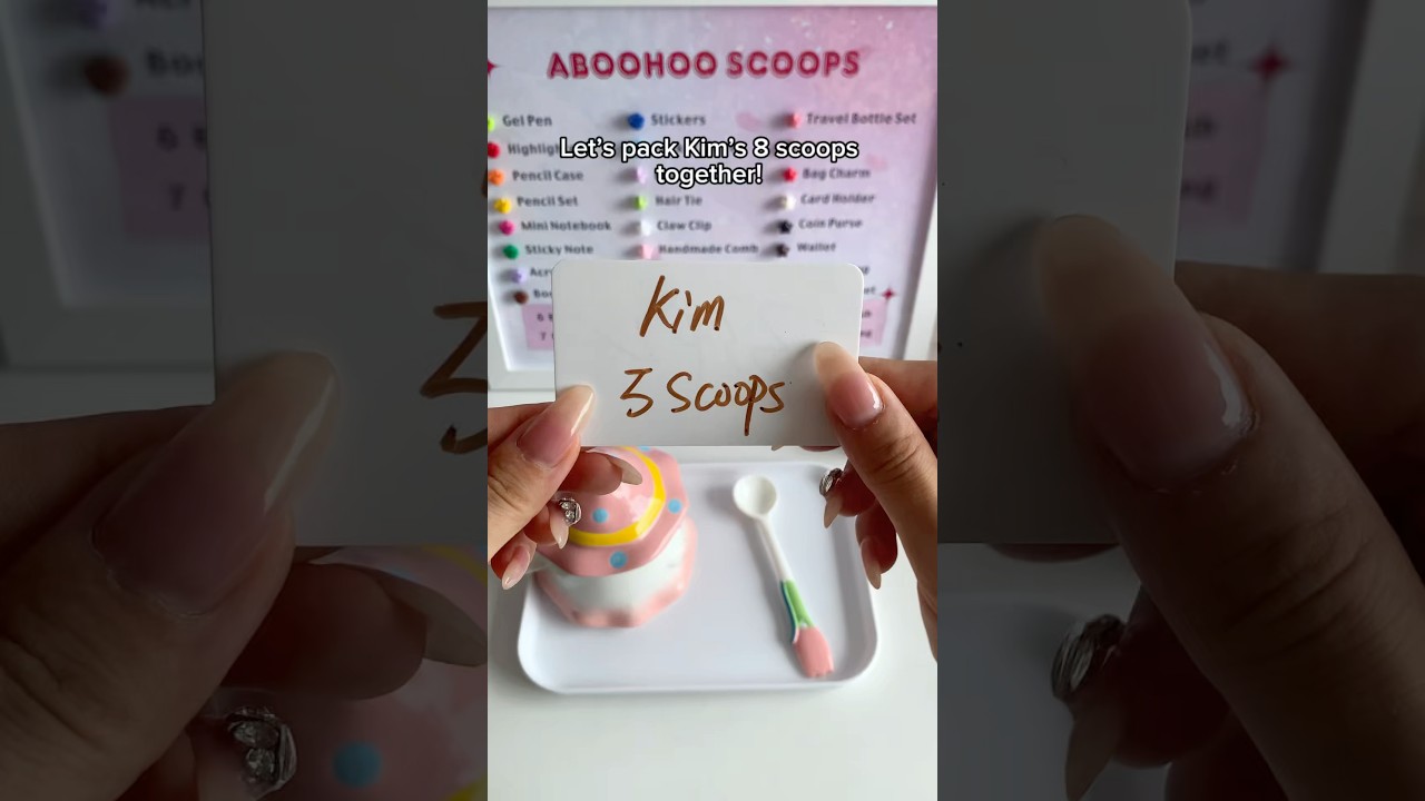 Kim your 5 scoops order packing video here 💕🎁#gift#fyp#mystery#packing#asmr#cute#smallbusiness