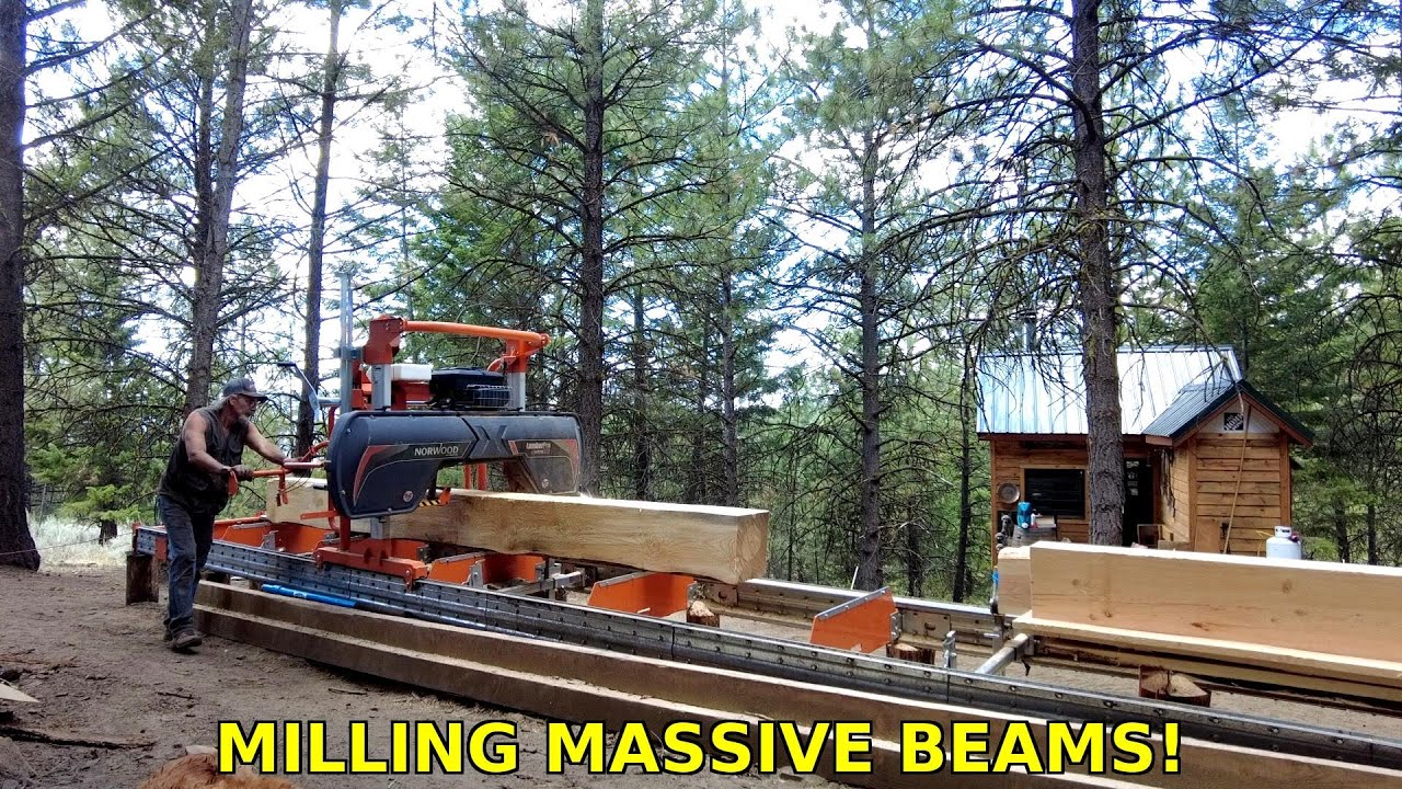 Milling BIG Beams Off Grid | Lumber Mill Workshop Build!