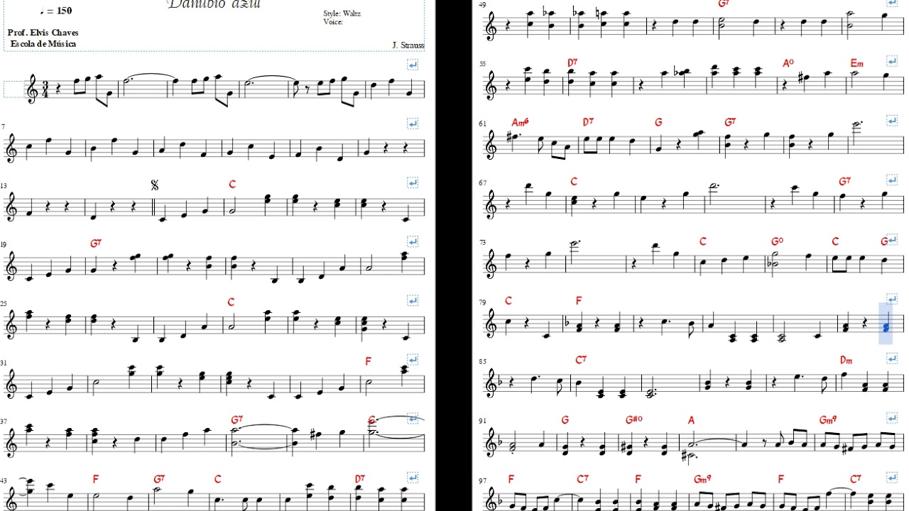 🎼 Danúbio azul - 378 - Johann Strauss - Tutorial Partitura Fácil 1