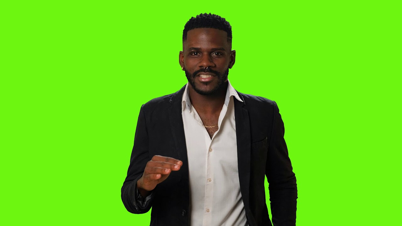 Copyright free green screen video | Man talking head on on a chroma background